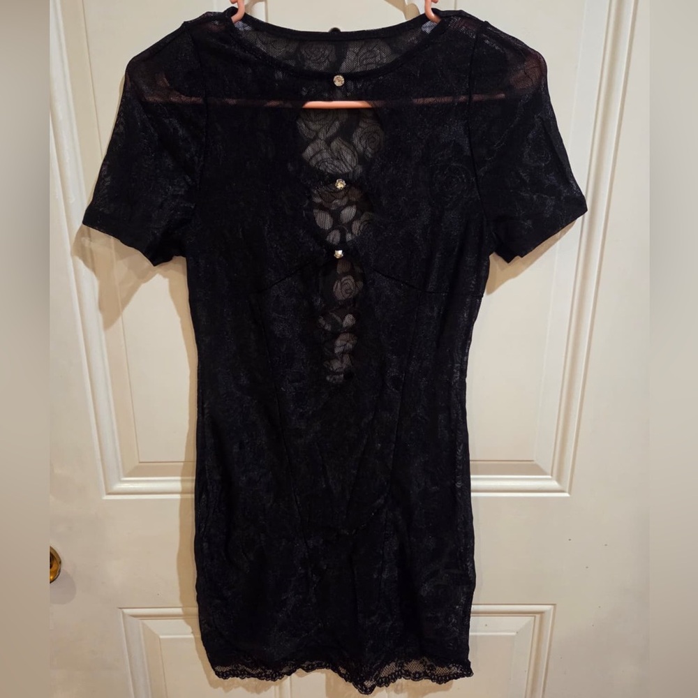 SHEIN Elegant Black Lace dress